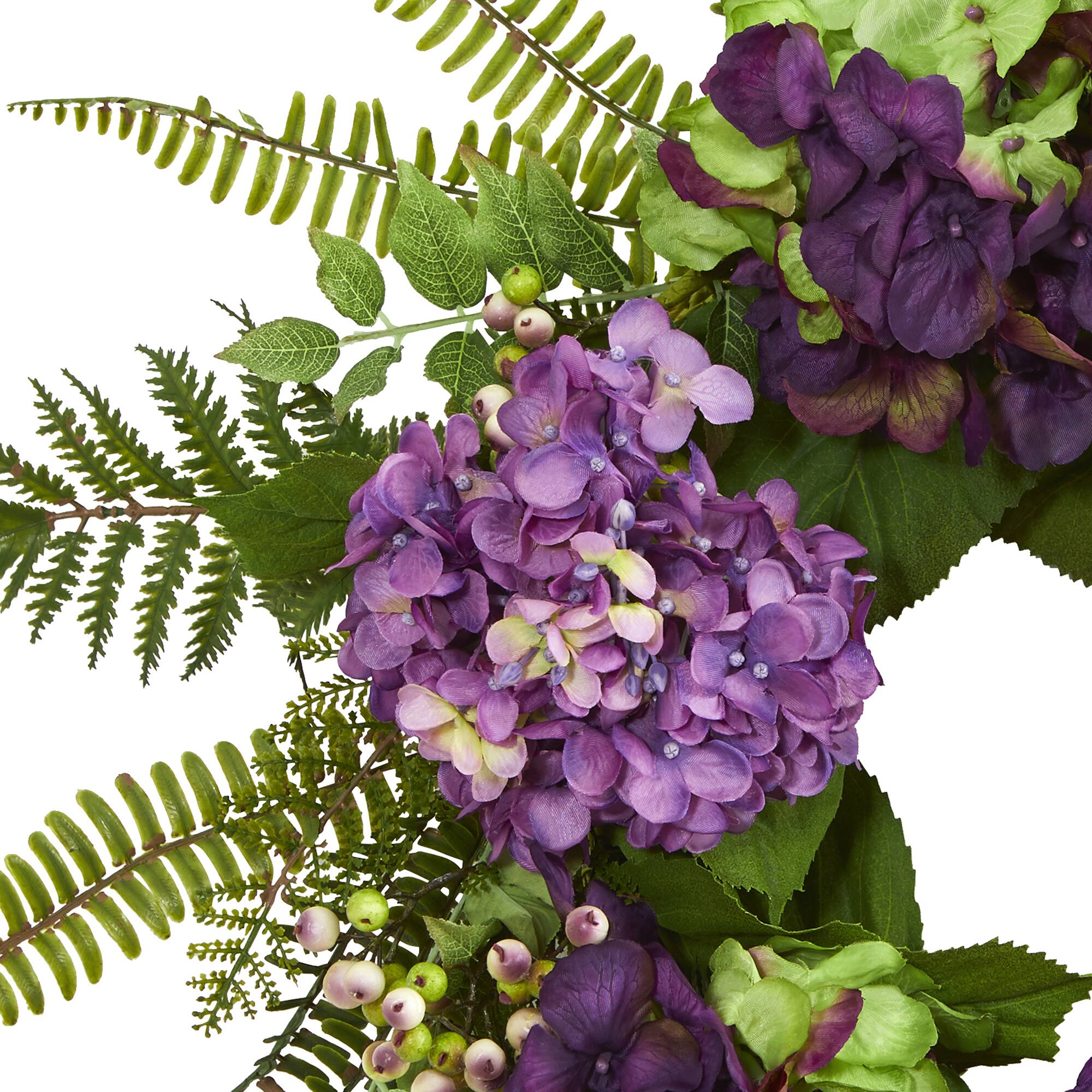24” Purple Hydrangea with Berry Wreath